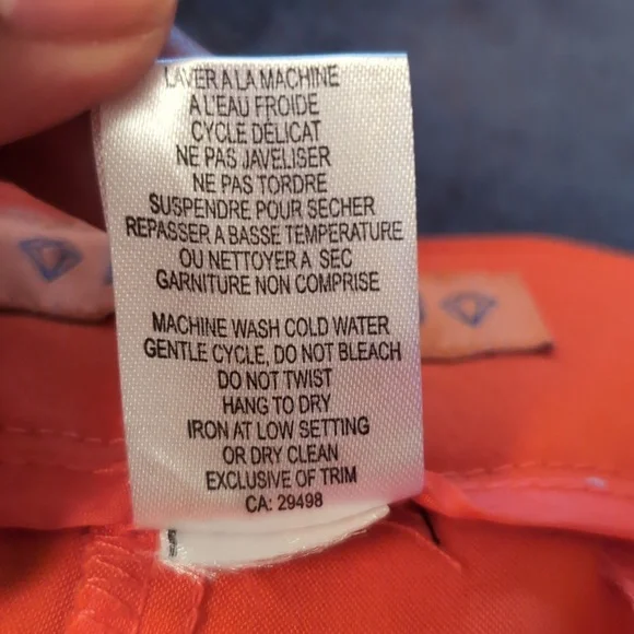 Loulou Diamond| Bright Orange Tapered Front Zippered Pants Cotton Blend - Picture 12 of 12